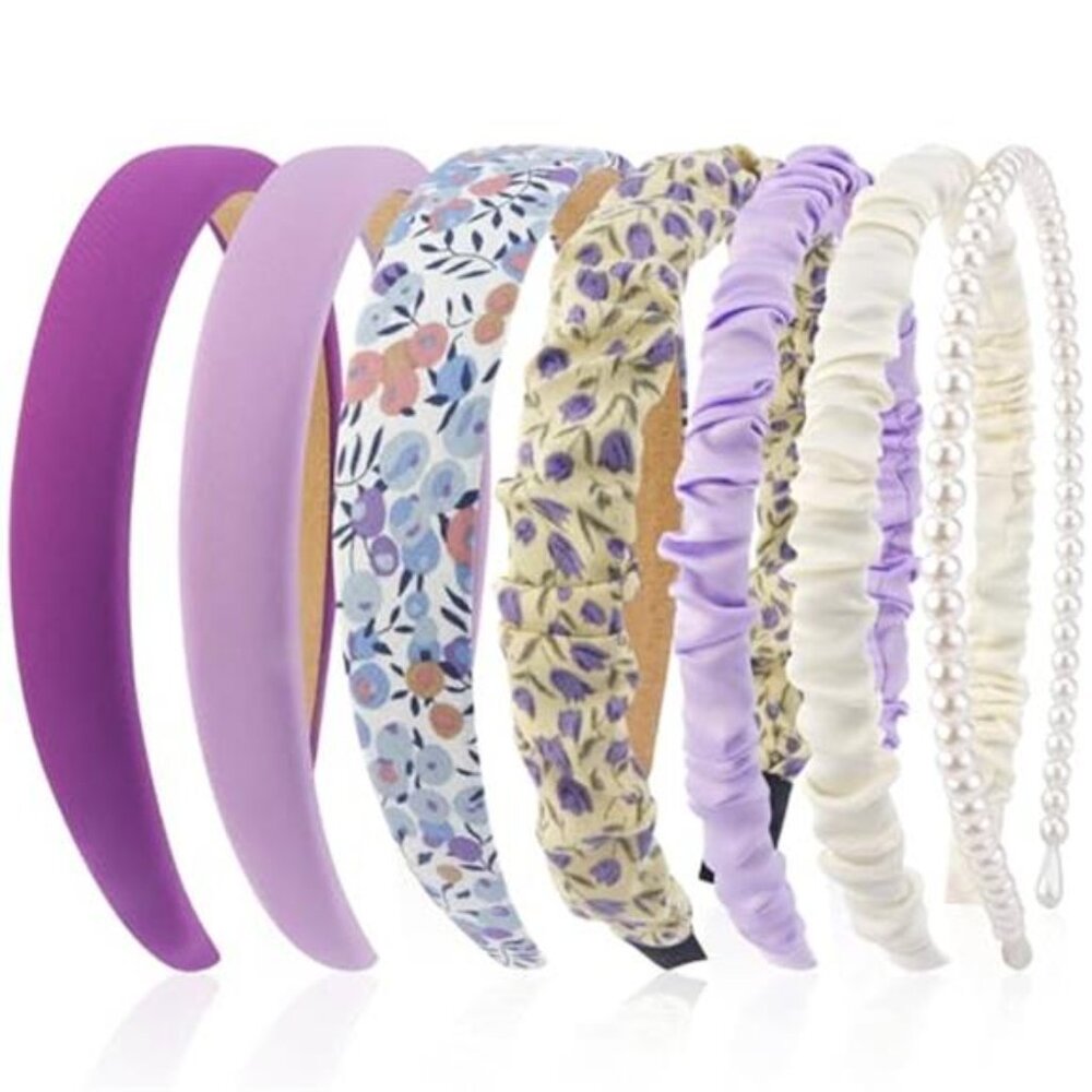 7 Pack Womens Headbands Pearl Knot Headband Non Slip Hair Bands Fashion Set